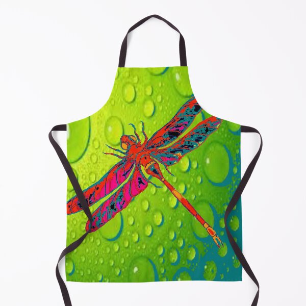 Item preview, RED DRAGONFLY GREEN DEW PATTERN ART designed and sold by sharlesart.
