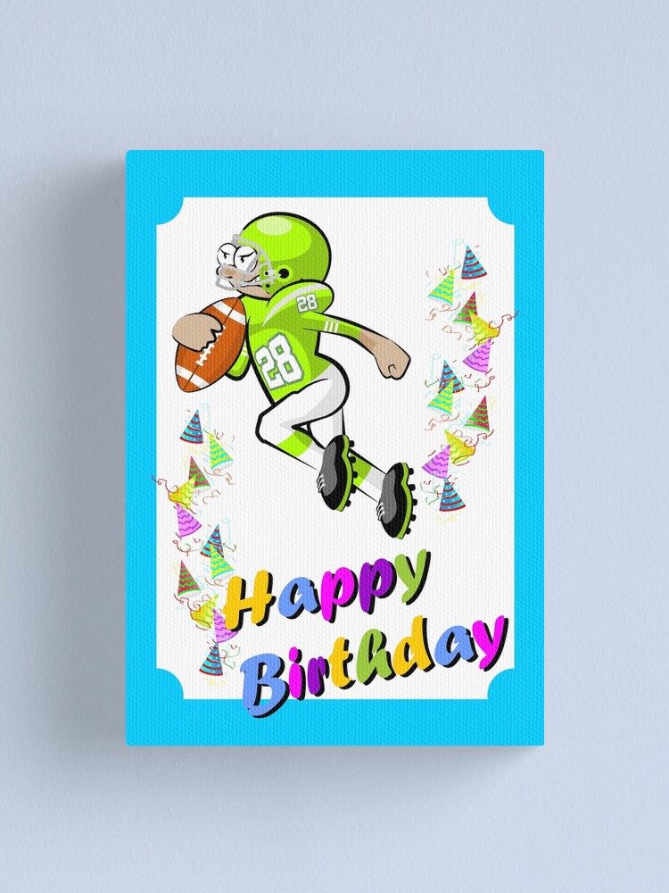 Alles Gute Zum Geburtstag Fur Einen Tapferen Spieler Des Amerikanischen Fussballs Leinwanddruck Von Megasitiodesign Redbubble