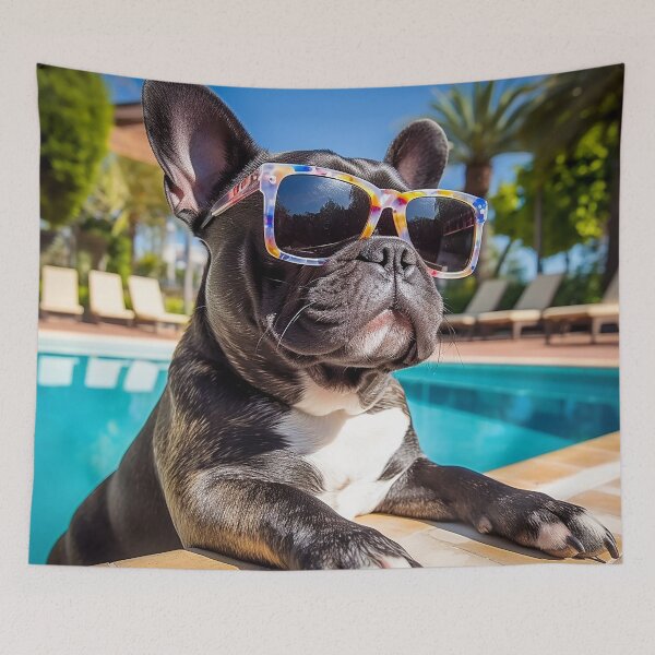Item preview, dog in sunglasses, in the pool designed and sold by PrintArtWares.