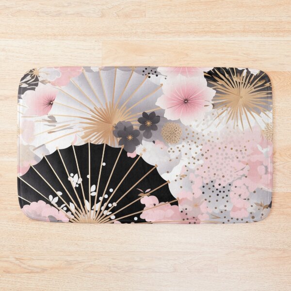 Item preview, Colorful fantasy pattern pink beige white black ornaments Japan fans designed and sold by G-M-Designs.