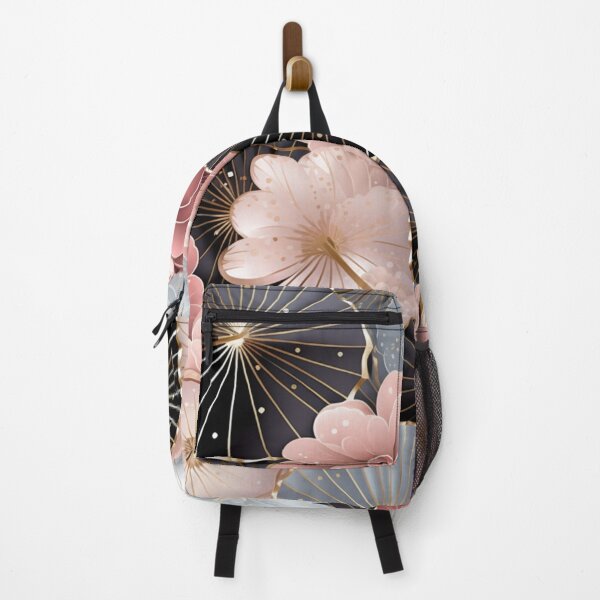 Item preview, Colorful fantasy pattern pink beige white gray black ornaments Japan fan designed and sold by G-M-Designs.