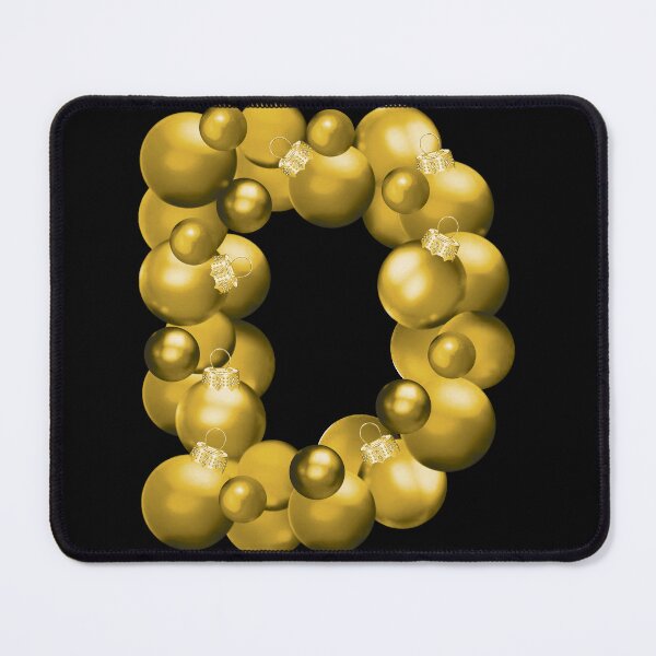 GOLD CHRISTMAS LETTER D Mouse Pad