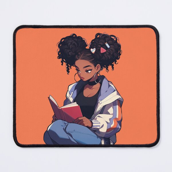 Item preview, The Black Girl Book Lover - Reading Cartoon Characters designed and sold by Ordinary Life Works.