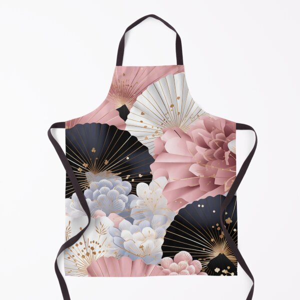 Item preview, Colorful fantasy pattern pink beige white gray black ornaments Japan fan designed and sold by G-M-Designs.