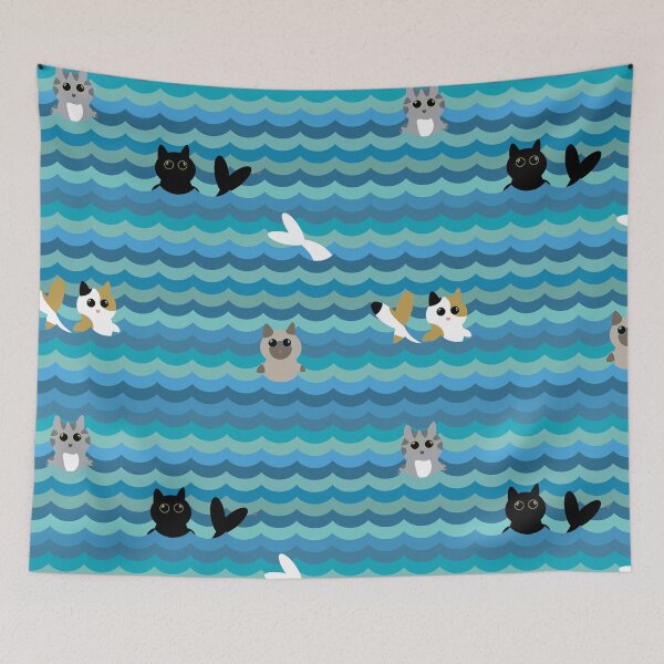 Item preview, Merkitty Seamless Pattern designed and sold by DestructoKitty.
