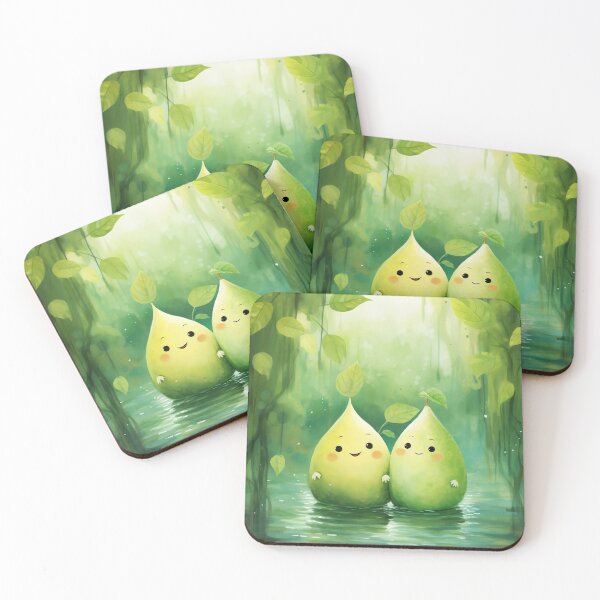 Item preview, pear characters in the classical impressionism style of Tove Jansson designed and sold by Jean Blakeley-Cook.
