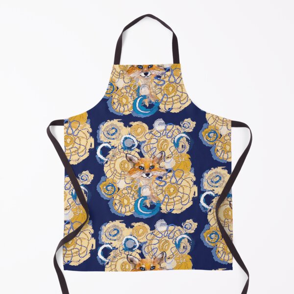 Item preview, Fox and blue flowers designed and sold by Julia Grammer-Begley.