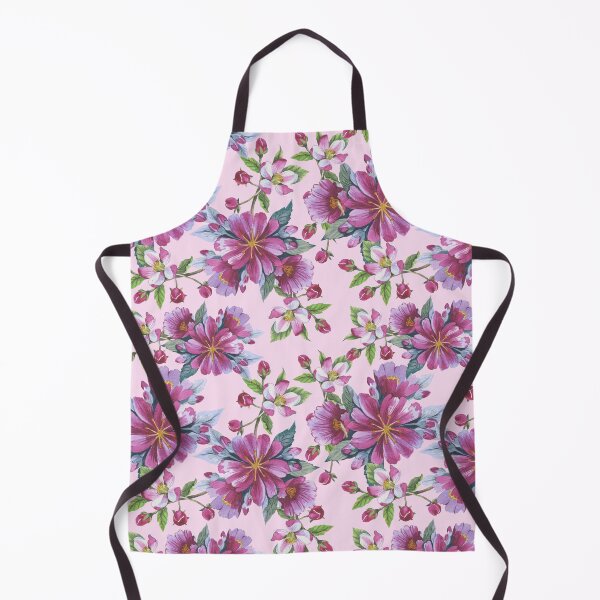 Item preview, Enchanted Blooms: Purple Flowers on Pink Pattern designed and sold by DesignFuture99.