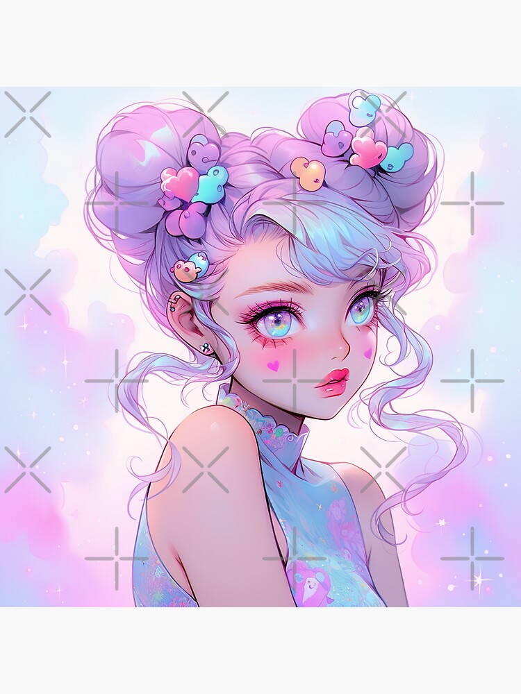 Adorable Soft Pink Anime Girl Sticker for Sale by bubblegoth