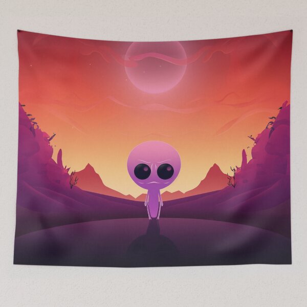 Item preview, Mysterious Lavender Visitor: Purple Alien Art designed and sold by Digi-Artsy.