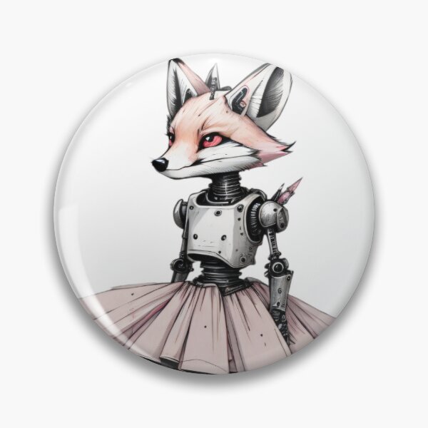 Item preview, Ink-style fox robot designed and sold by Amitbasri.