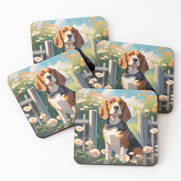 Item preview, Bowtie Basset Hound Amongst Flowers designed and sold by designsbyflo.