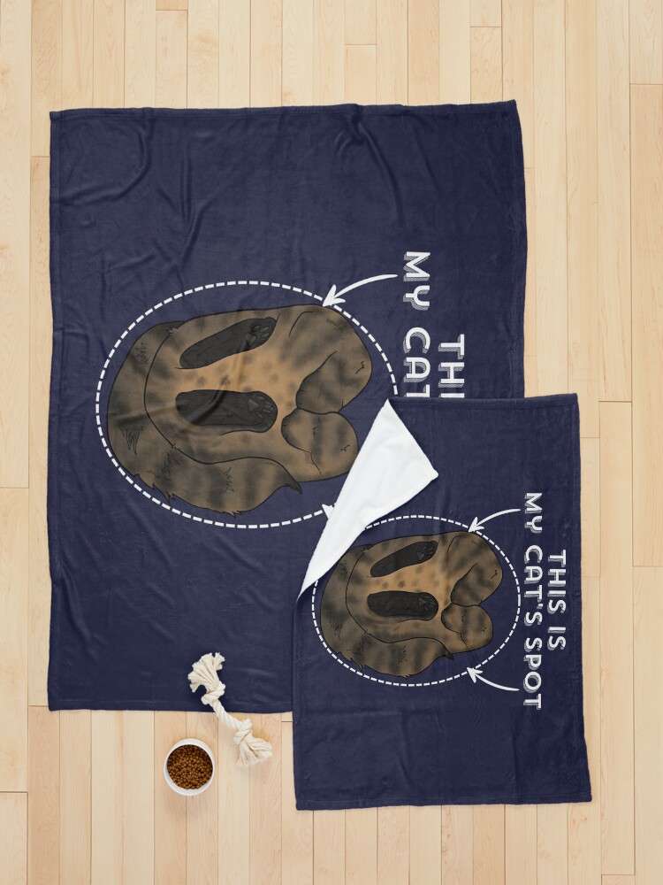 Thumbnail 5 of 6, Pet Blanket, This is my cat's spot sign, tabby version, light text designed and sold by StructuralBlue.