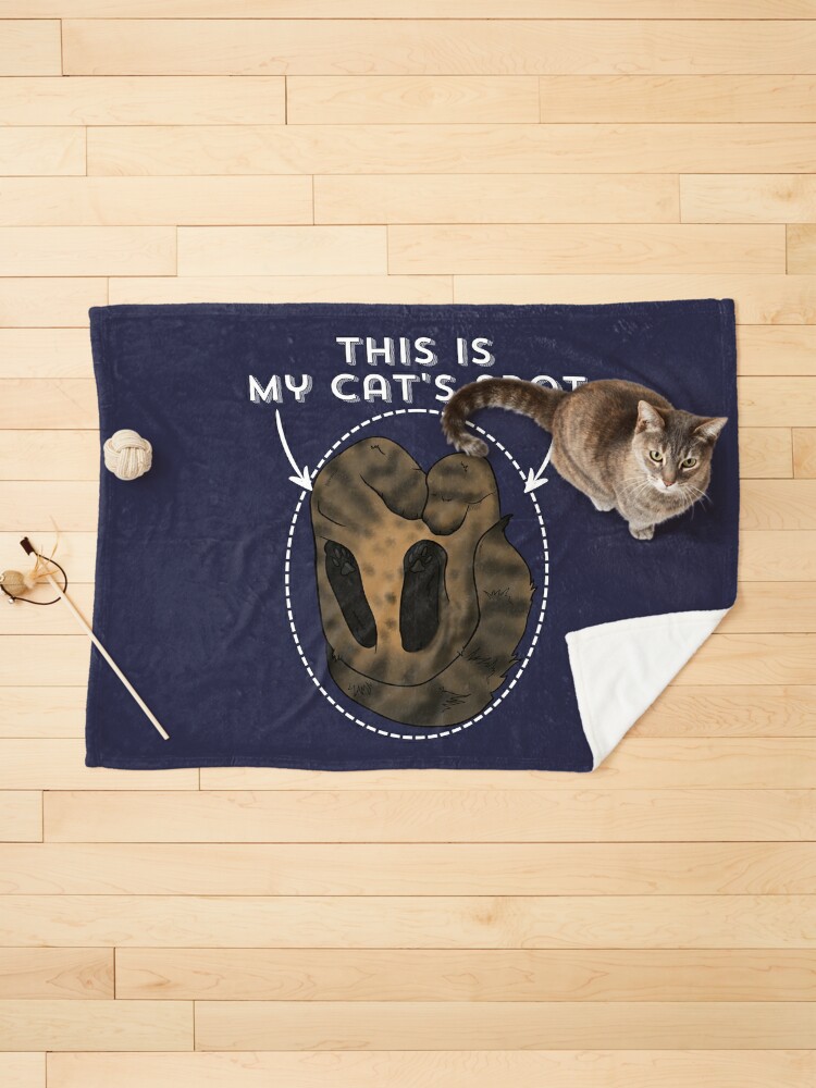 Pet Blanket, This is my cat's spot sign, tabby version, light text designed and sold by StructuralBlue