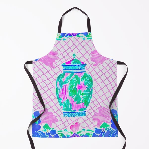 Item preview, Colorful chinoiserie jar in pink, green and blue designed and sold by SophieClimaArt.