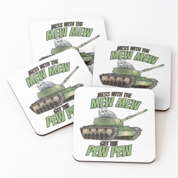 Item preview, Mess With The Mew Mew / Get The Pew Pew | Angry Cat In Tank designed and sold by Bug & Brush.