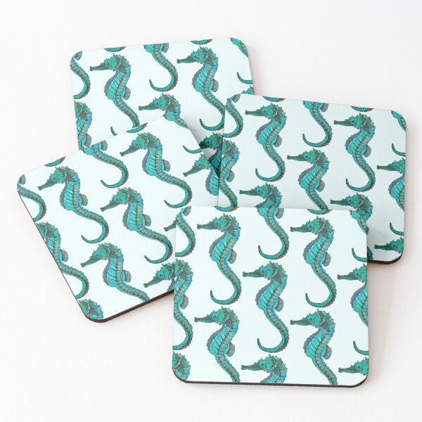 Item preview, Turquoise Sea Horse Watercolor Painting designed and sold by Cherub Ayers.
