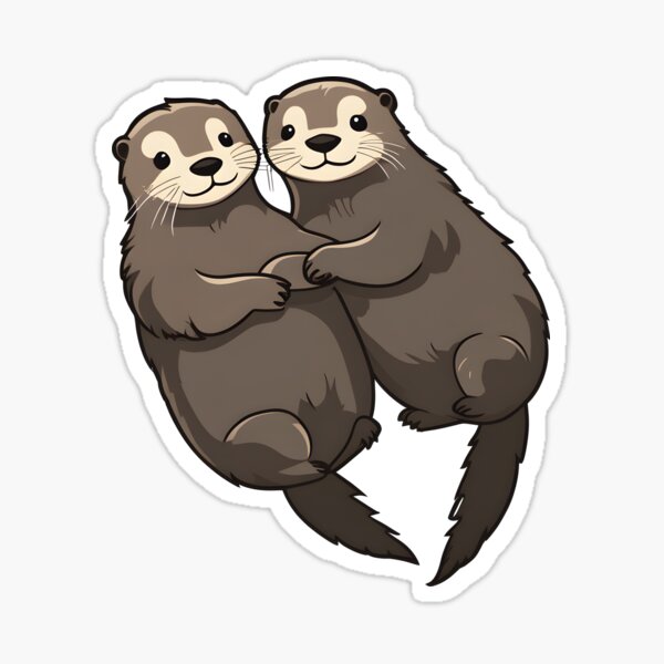 Artikel-Vorschau von Otter halten sich an den Händen, designt und verkauft von Realizey.