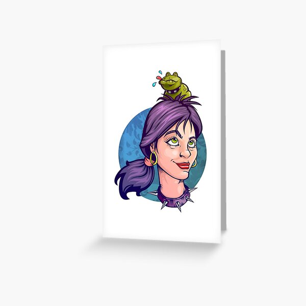 Girl With her Toad Greeting Card