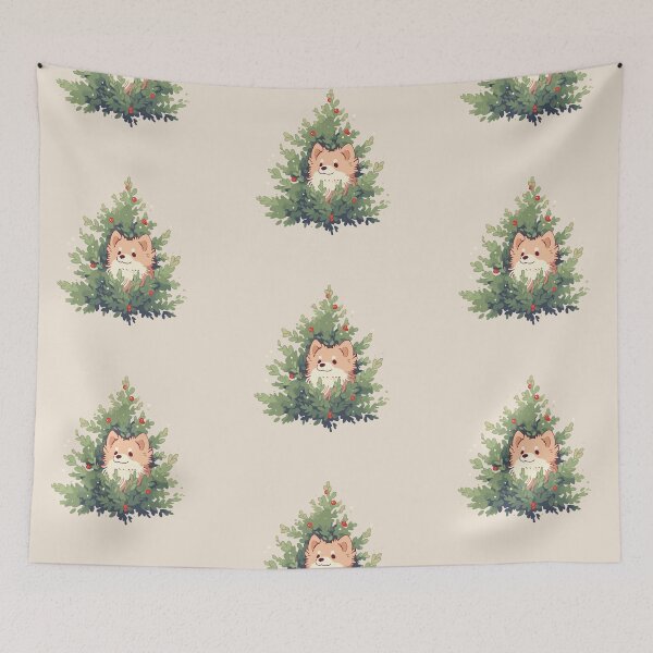 Item preview, Dog poking through Christmas tree designed and sold by etherElric.
