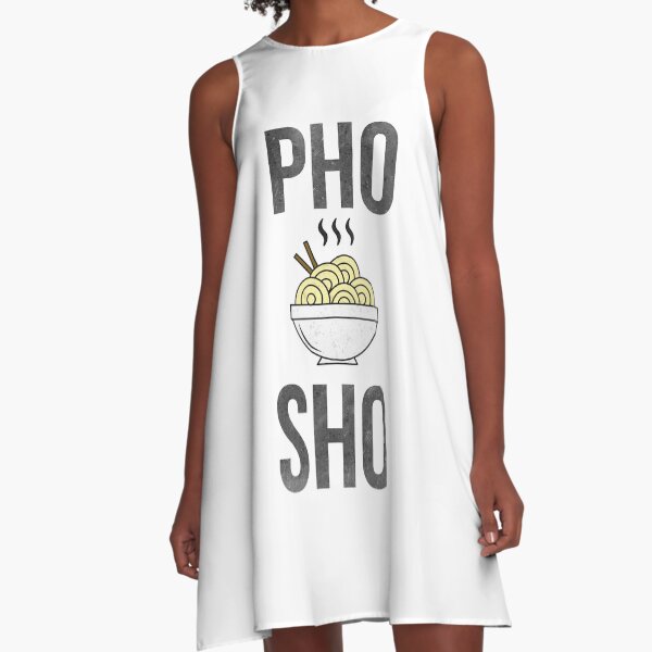 Pho Sho Funny Distressed Asian Noodles A-Line Dress