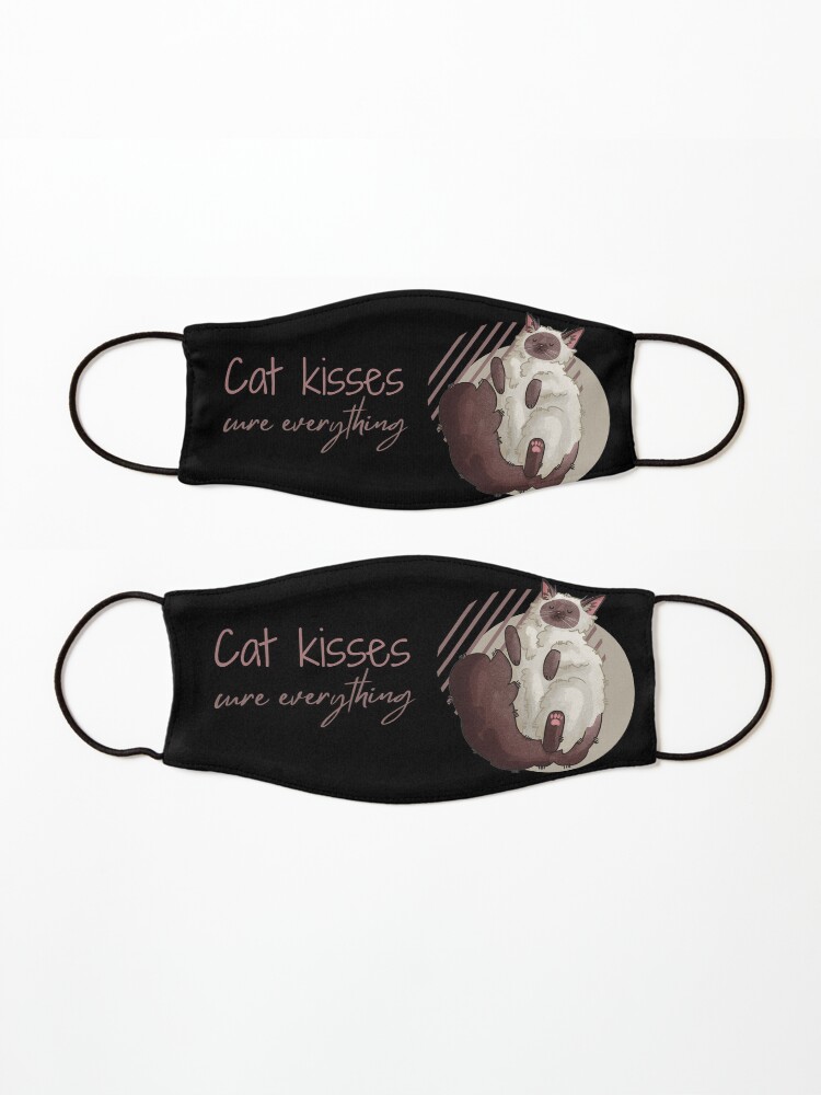 Thumbnail 3 of 5, Mask, Cat kisses cure everything - Ragdoll - Gifts for Cat Lovers designed and sold by FelineEmporium.