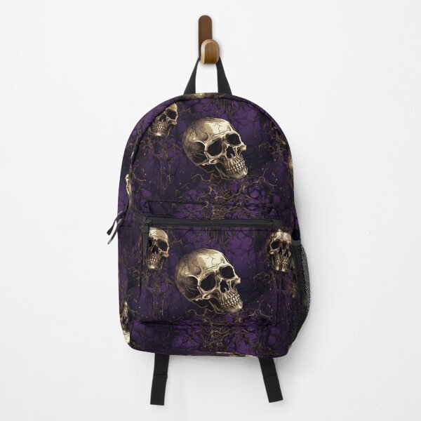 Aperçu de l'œuvre Crânes gothiques racines envahissantes motif d'Halloween violet créée et vendue par Sturdust.