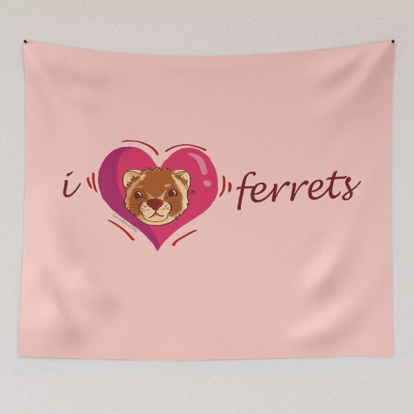 Item preview,  Ferret with a heart, I love ferrets designed and sold by gisselldrawn.