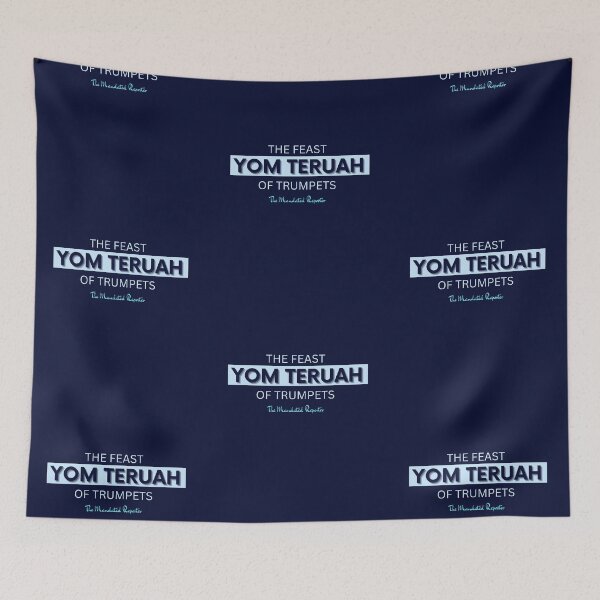 Item preview, Yom Teruah Navy Blue with Baby Blue Writing designed and sold by TheReporter1.