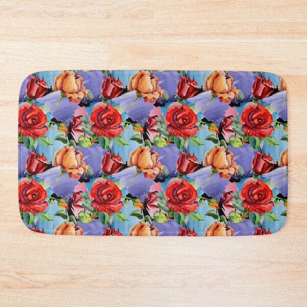 Item preview, Roses on Blue and Purple Pattern designed and sold by DesignFuture99.