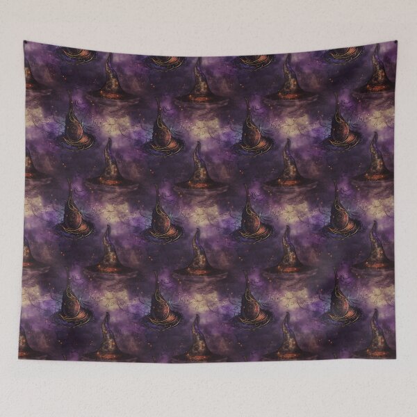 Item preview, Gothic Purple Witch Hat Halloween Pattern designed and sold by Sturdust.