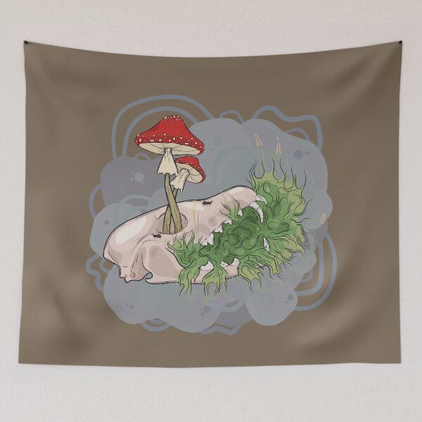 Item preview, Overgrown Fox Skull designed and sold by Maybe-A-Robot.
