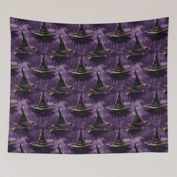 Item preview, Purple Gothic Witch Hat Halloween Pattern designed and sold by Sturdust.
