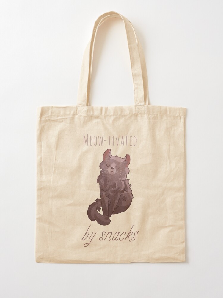 Thumbnail 2 of 5, Tote Bag, Meow-tivated by snacks - Lilac American Curl Kitten designed and sold by FelineEmporium.