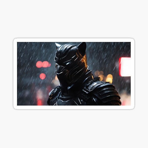 Vista previa del artículo con la obra «Armadura ninja Puma negro de noche bajo la lluvia», diseñado y vendido por kenix73.