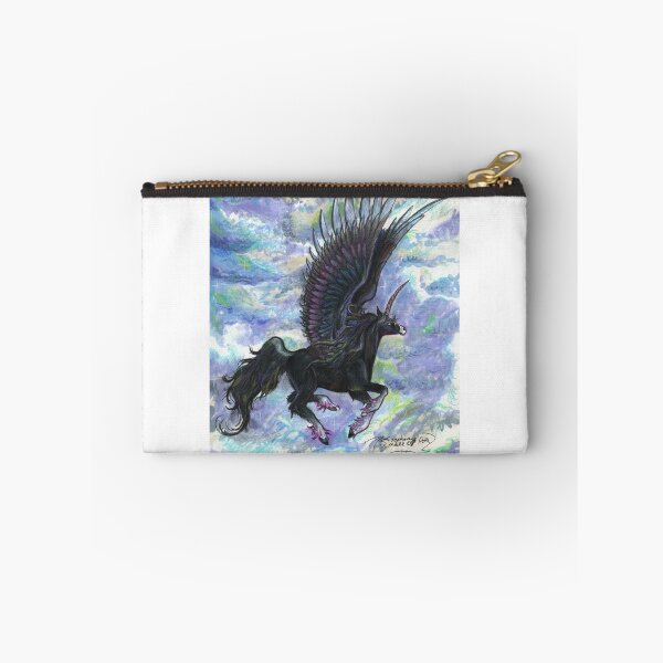 Item preview, Winged Black Unicorn Flying In Sky designed and sold by Stephanie Small.