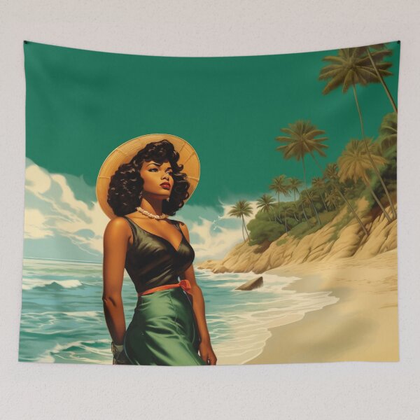 Item preview, African-American Pinup Model, 1950s Beauty, Brown Betty Society, Blue Luella designed and sold by BrownBetties.