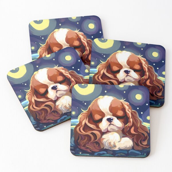 Item preview, Cavalier King Charles Spaniel in The Starry Night  designed and sold by City0fDreams.