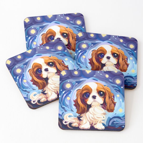 Item preview, Cavalier King Charles Spaniel in The Starry Night  designed and sold by City0fDreams.
