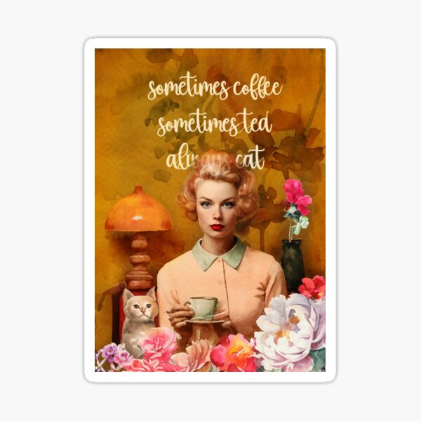 Beth - Always cat - collage and paiting Sticker