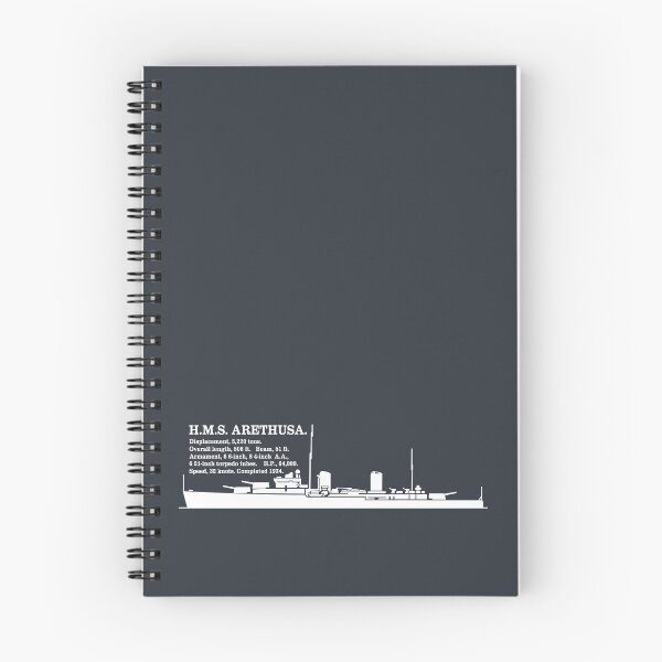 Item preview, HMS Arethusa 26 British WW2 Light Cruiser Ship Infographic Silhouette designed and sold by MilitaryMart.