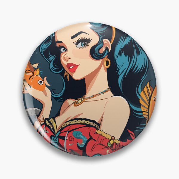 Item preview, girl and fish hooks designed and sold by scarlov.