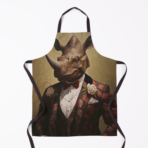 Item preview, Rhino Portrait Dapper Animal Art designed and sold by ConfettiSkyArt.