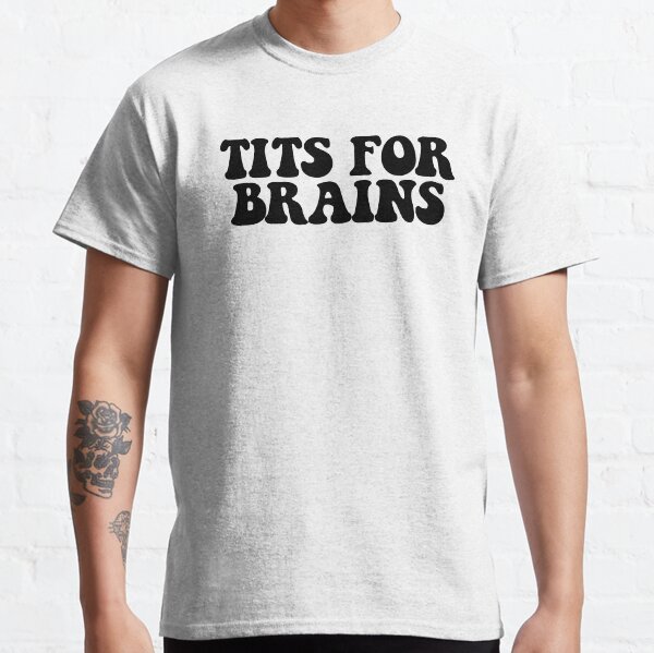 Vista previa del artículo con la obra «Tetas para el cerebro», diseñado y vendido por eemilystickers.