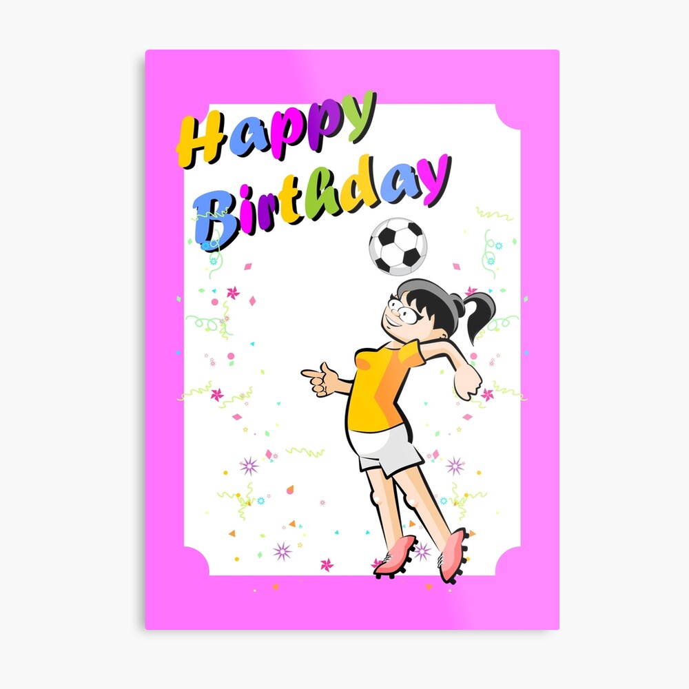 Impression Sur Toile Joyeux Anniversaire Pour La Meilleure Fille De Joueur De Football Par Megasitiodesign Redbubble