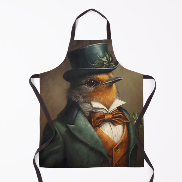Item preview, Robin Portrait Dapper Animal Art designed and sold by ConfettiSkyArt.