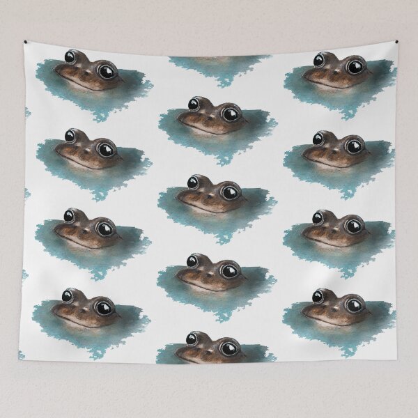 Item preview, Happy Frog watercolour painting designed and sold by Funsize-Art.