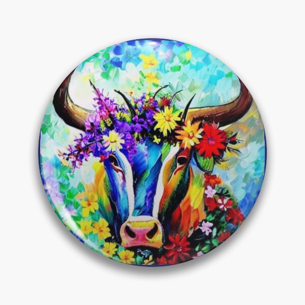 Item preview, Beautiful bull surrounded by wildflowers. designed and sold by Natalia-Vlad.