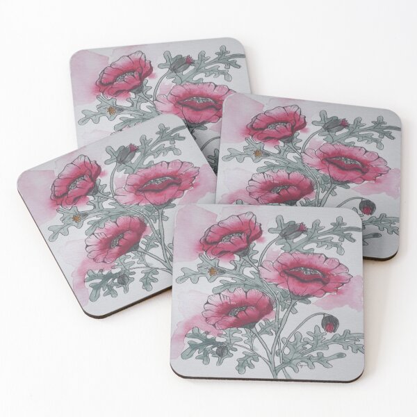 Item preview, Brilliant red poppies in loose water color style. designed and sold by RockPaperArt.