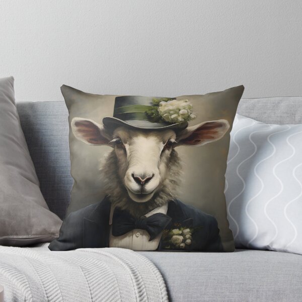 Item preview, Sheep Portrait Dapper Animal Art designed and sold by ConfettiSkyArt.